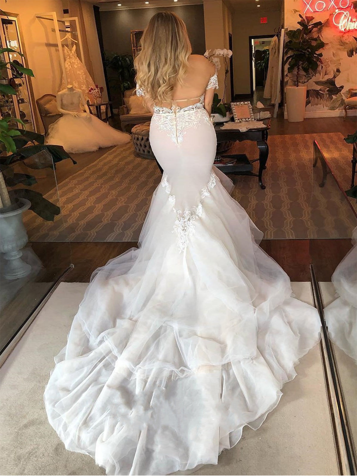 Strapless Lace Sweetheart Mermaid Wedding Dress