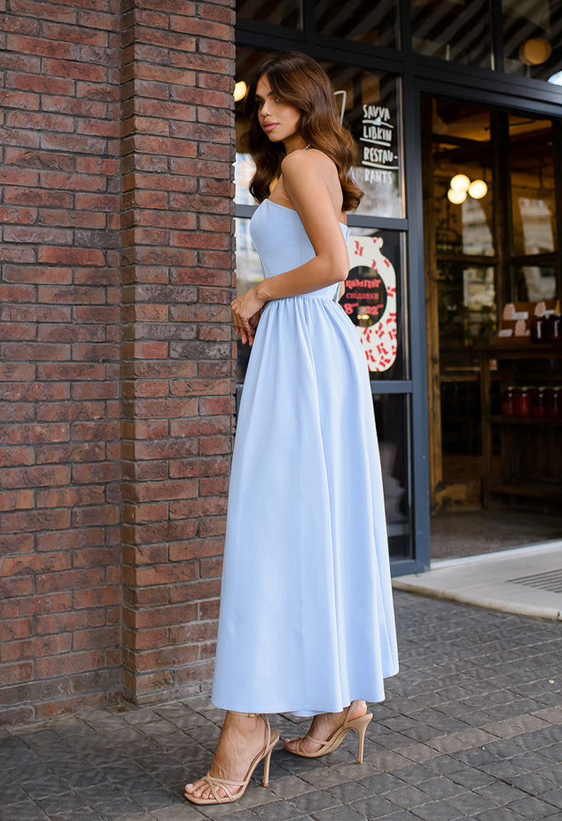 Simple Straight Neck Sleeveless A Line Ankle Length Evening Dress Pandrodressy Simple Straight Neck Sleeveless A Line Ankle Length Evening Dress Pandrodressy