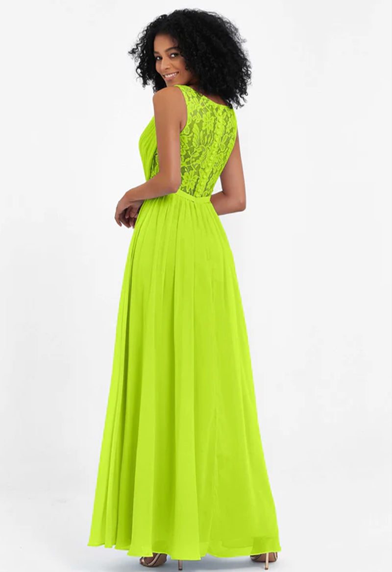 Lime Green V Neck Sleeveless Pleated Chiffon Floor Length Bridesmaid D Pandrodressy Lime Green V Neck Sleeveless Pleated Chiffon Floor Length Bridesmaid D Pandrodressy