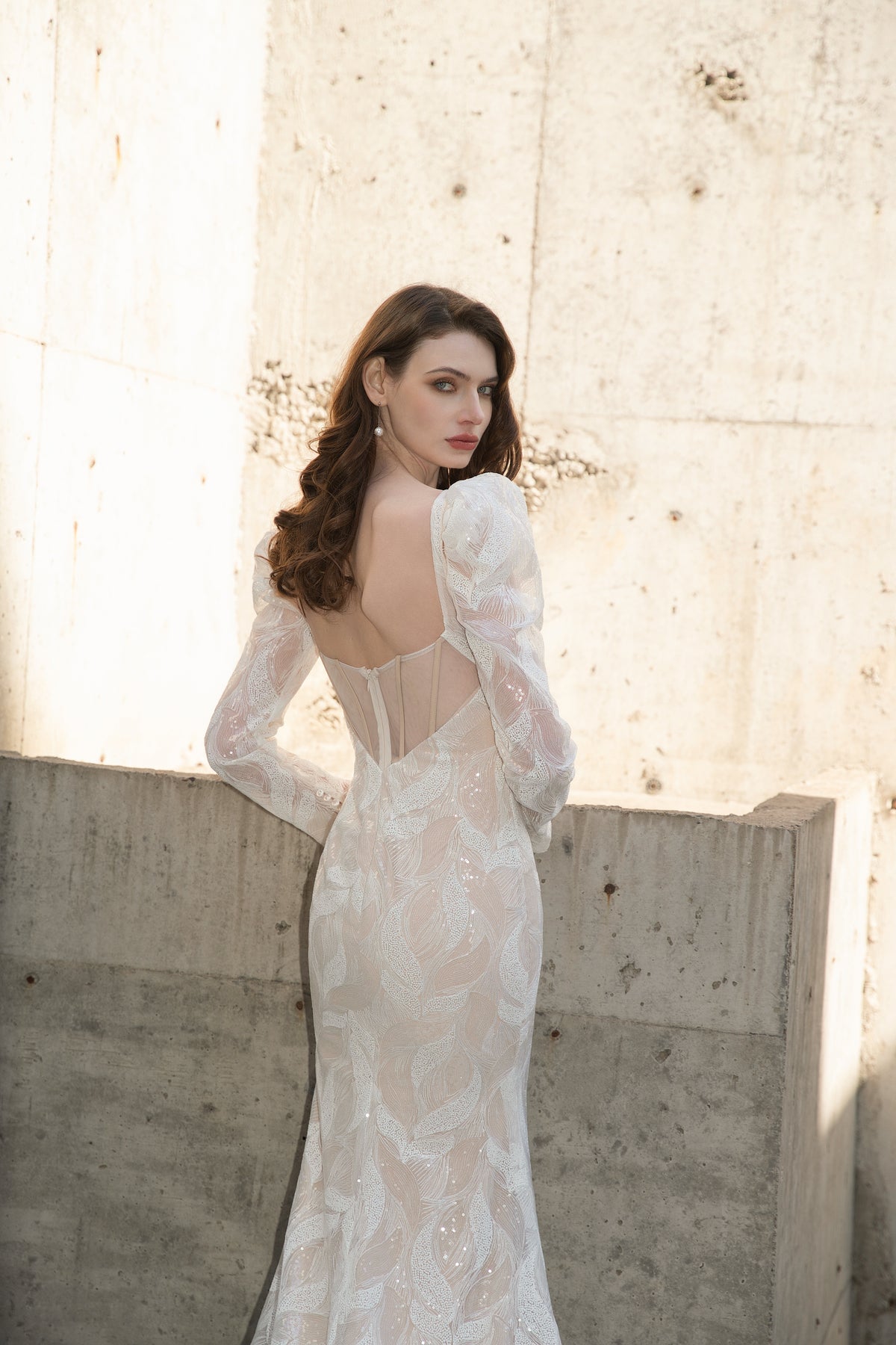 Stunning Beaded Lace Fit and Flare Wedding Dress PR3277