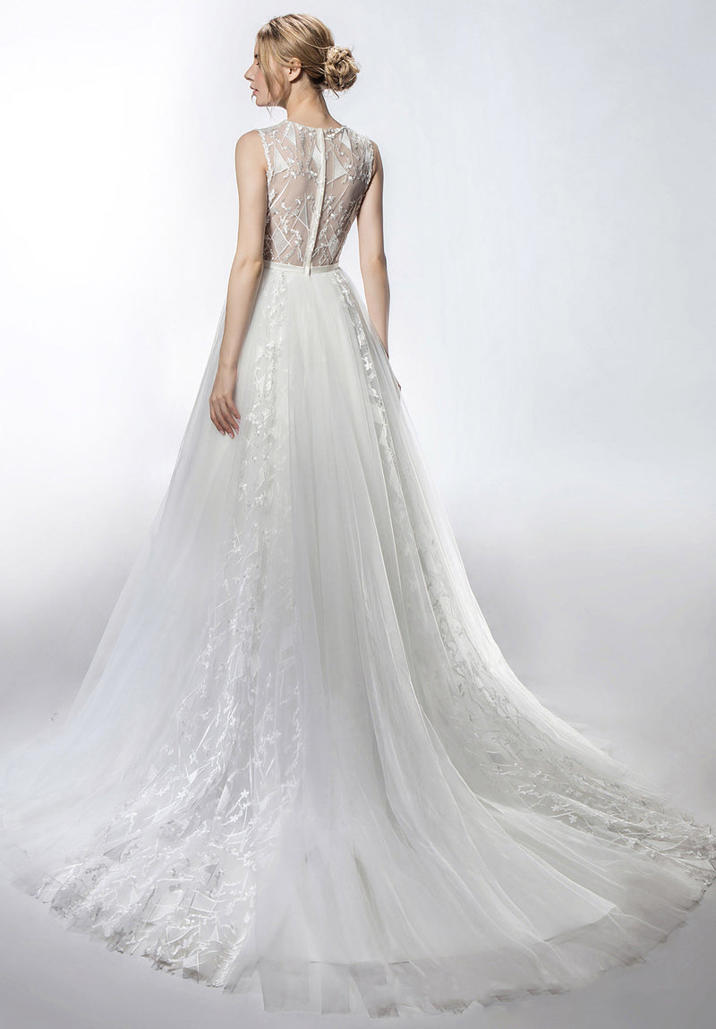 Romantic Wedding Dress With Lace Appliques