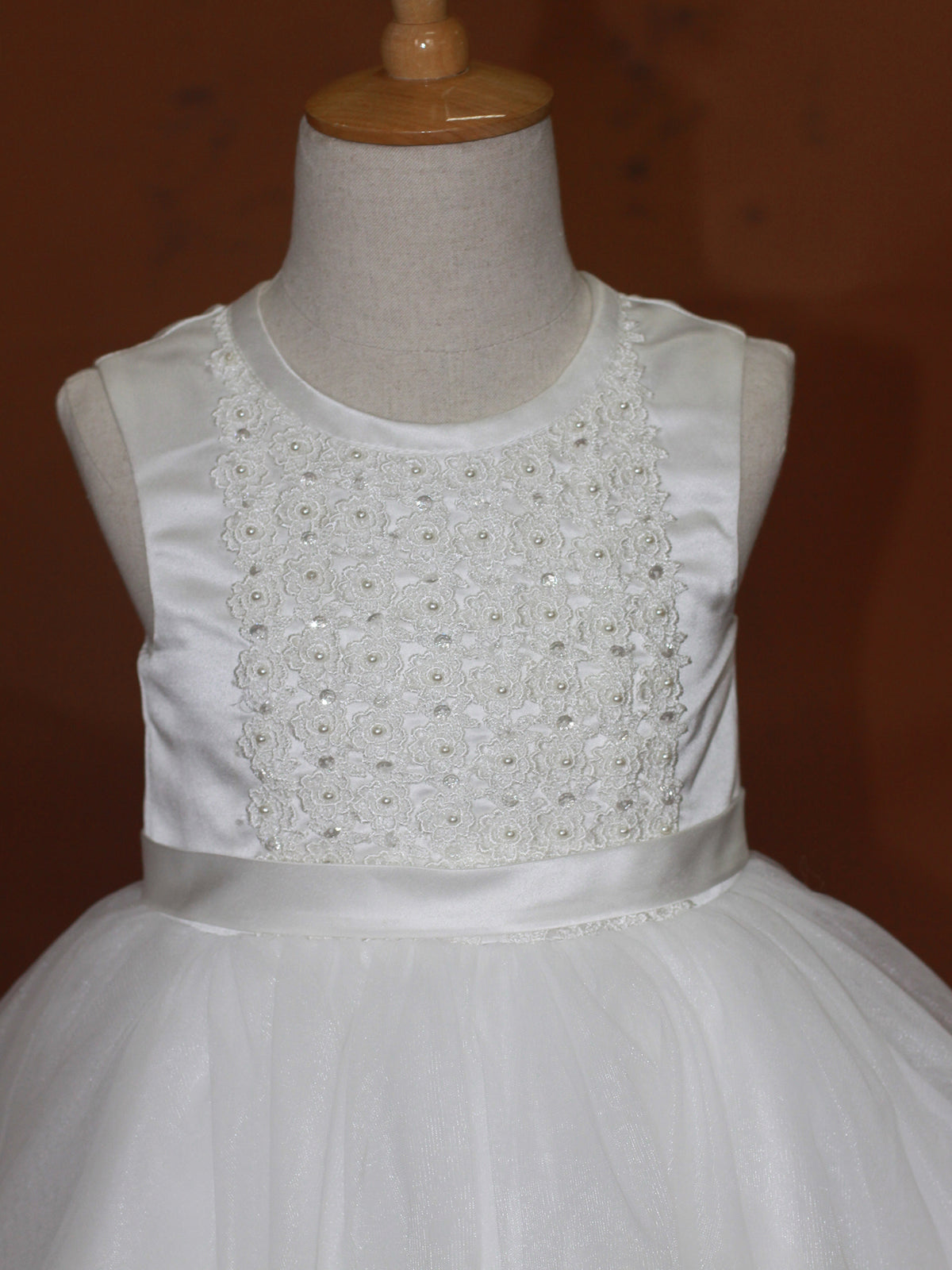 Ivory Ball Gown With Applique Beads