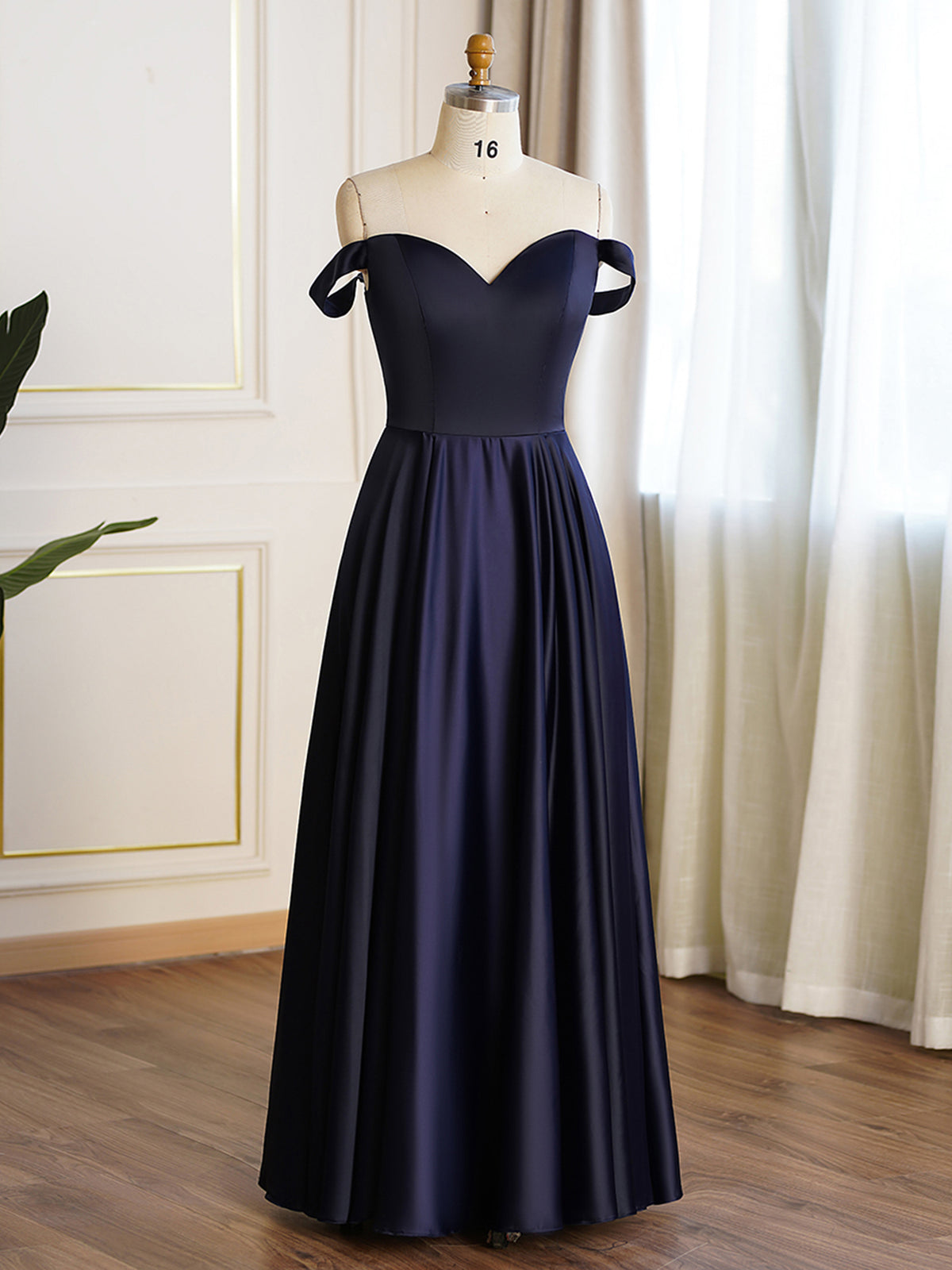Off-the-shoulder Low Back Aline Evening Dress As Picture