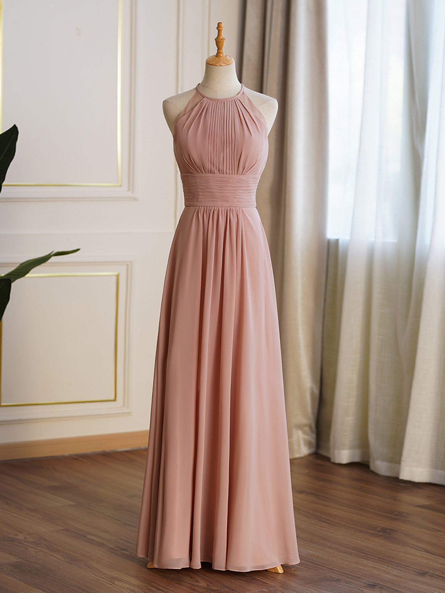 Halter Lace Open Back Bridesmaid Dress Pandrodressy Halter Lace Open Back Bridesmaid Dress Pandrodressy
