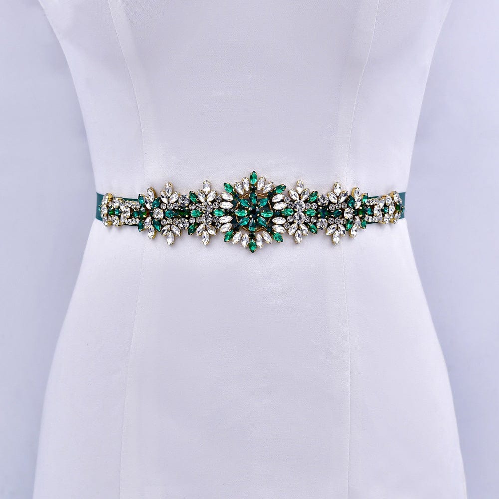 Star Rhinestone Cobalt Chip High-End Gown Bridal Belt