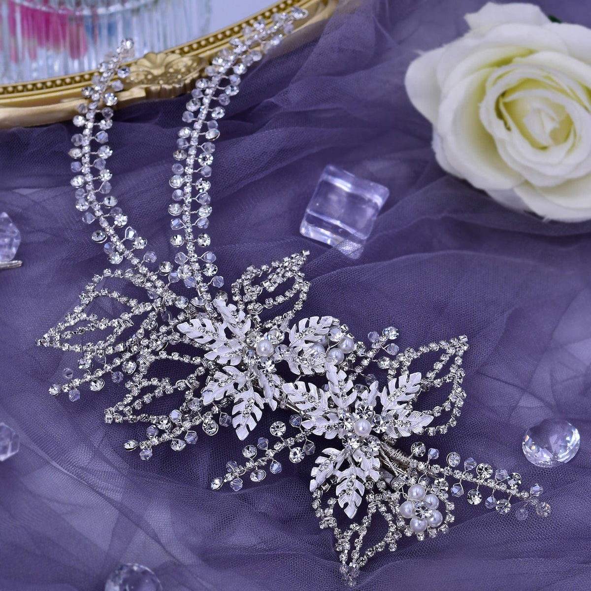 Alloy Headpieces With Pearl And Rhinestone