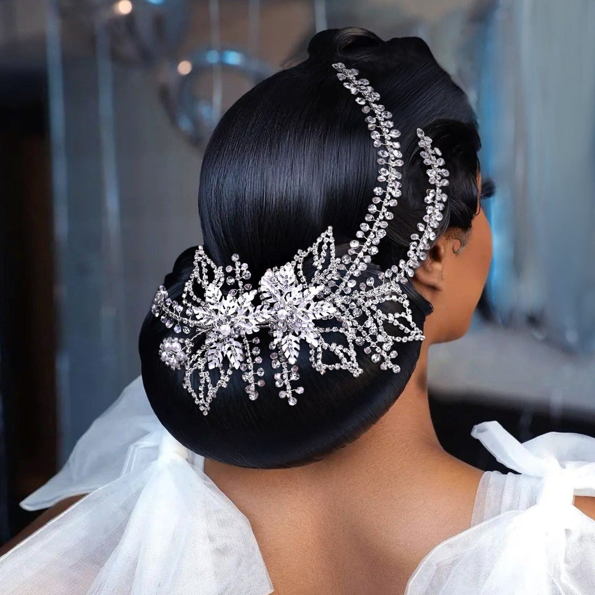 Alloy Headpieces With Pearl And Rhinestone Sliver