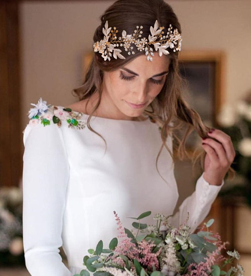 Latest Alloy Headpiece With Imitation Pearl Gold